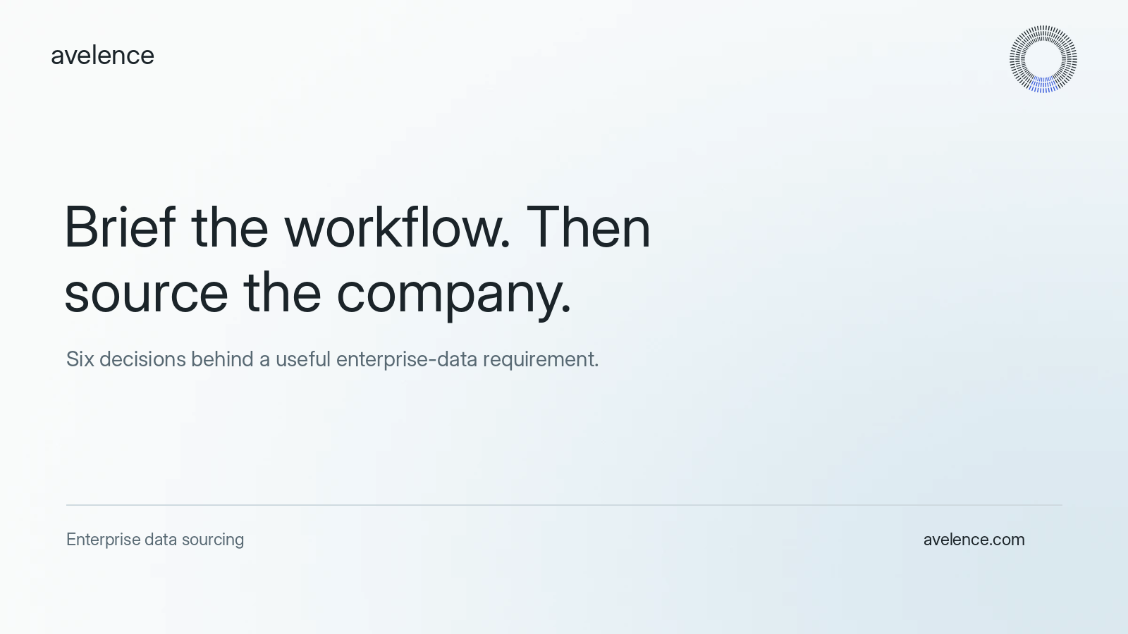 Brief the workflow. Then source the company.