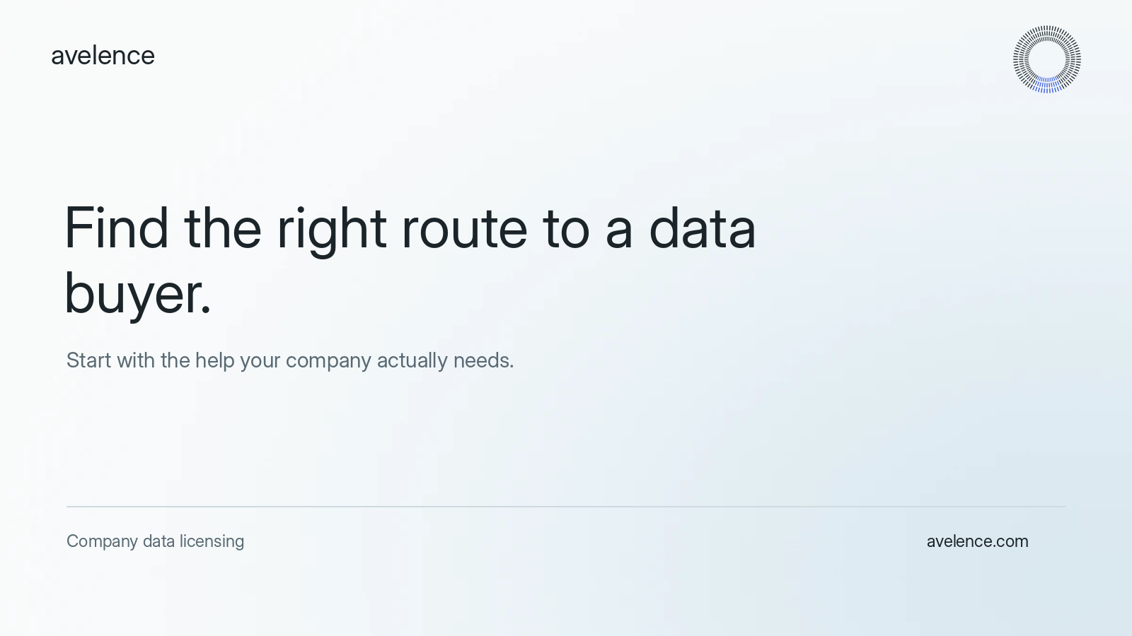 Find the right route to a data buyer.